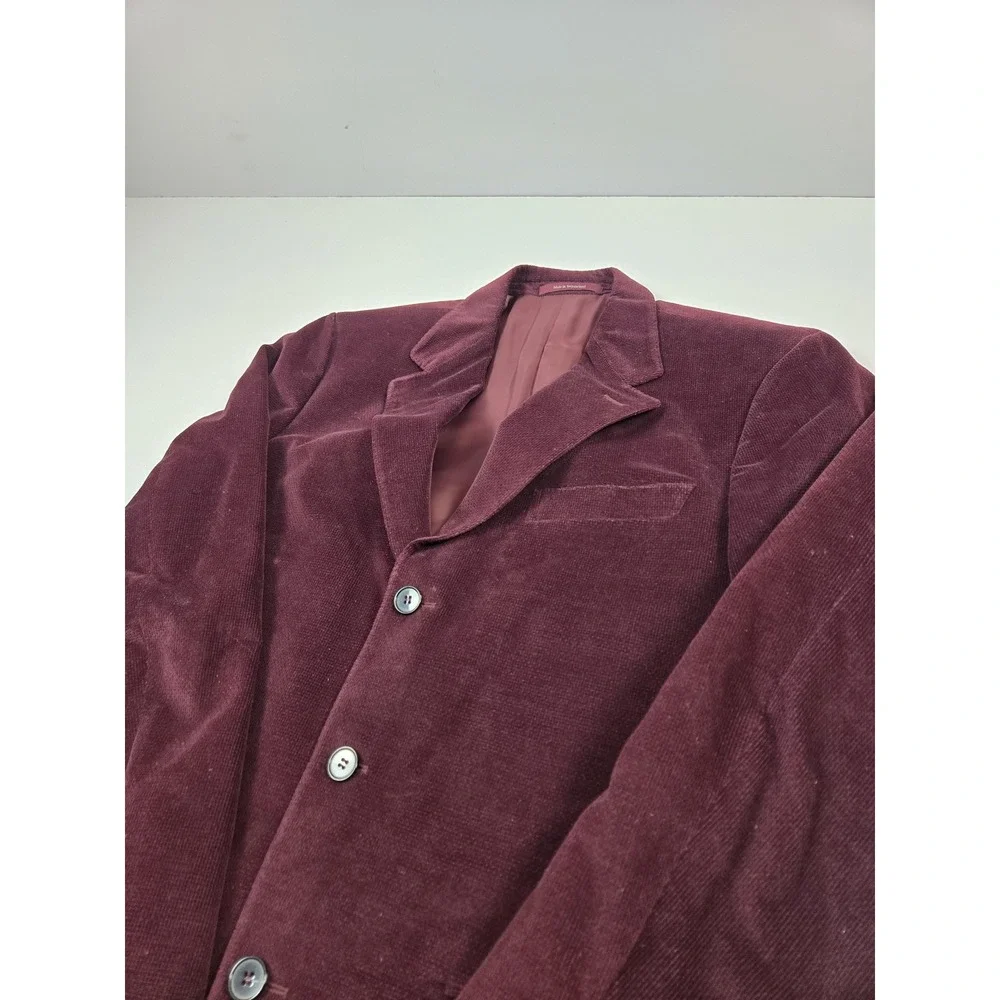 Ermenegildo Zegna Blazer Mens 40R Burgundy Corduroy Cashco Cashmere Blend - Picture 2 of 14